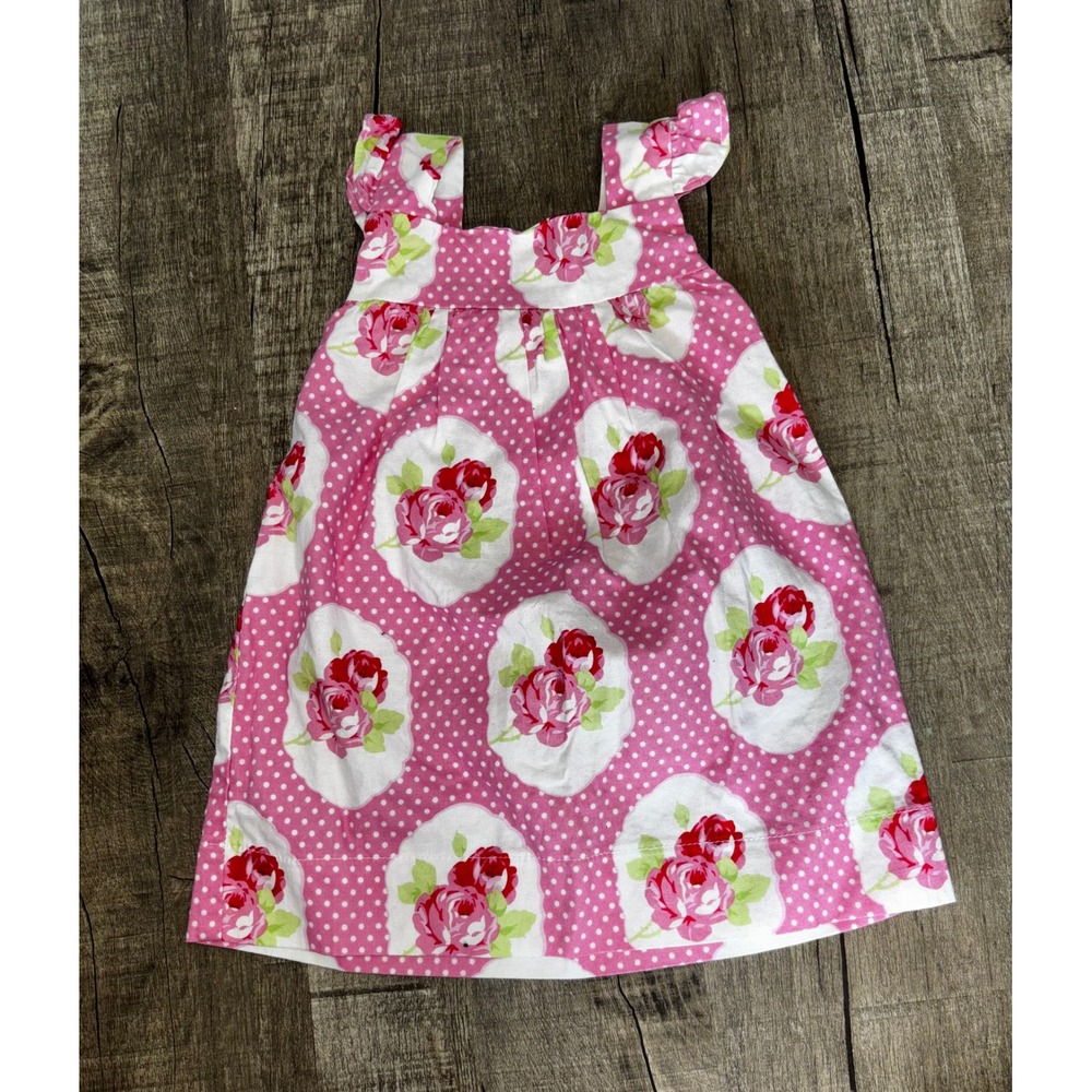Southern Sunshine Kids Amy‎ Dress Pink Floral Polka Dot Ruffle 12M